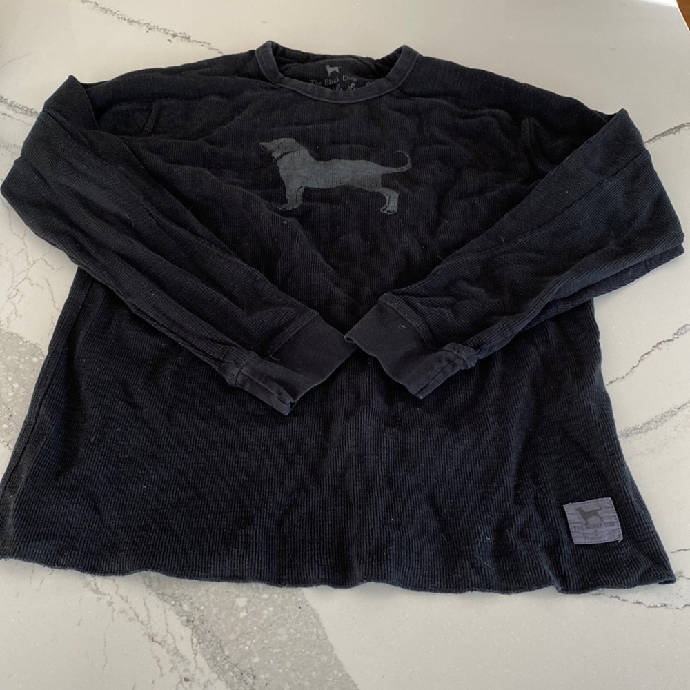 The Black Dog Black Thermal Long Sleeve Top